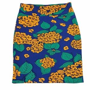 LULAROE Floral Blue and Yellow Skirt XL